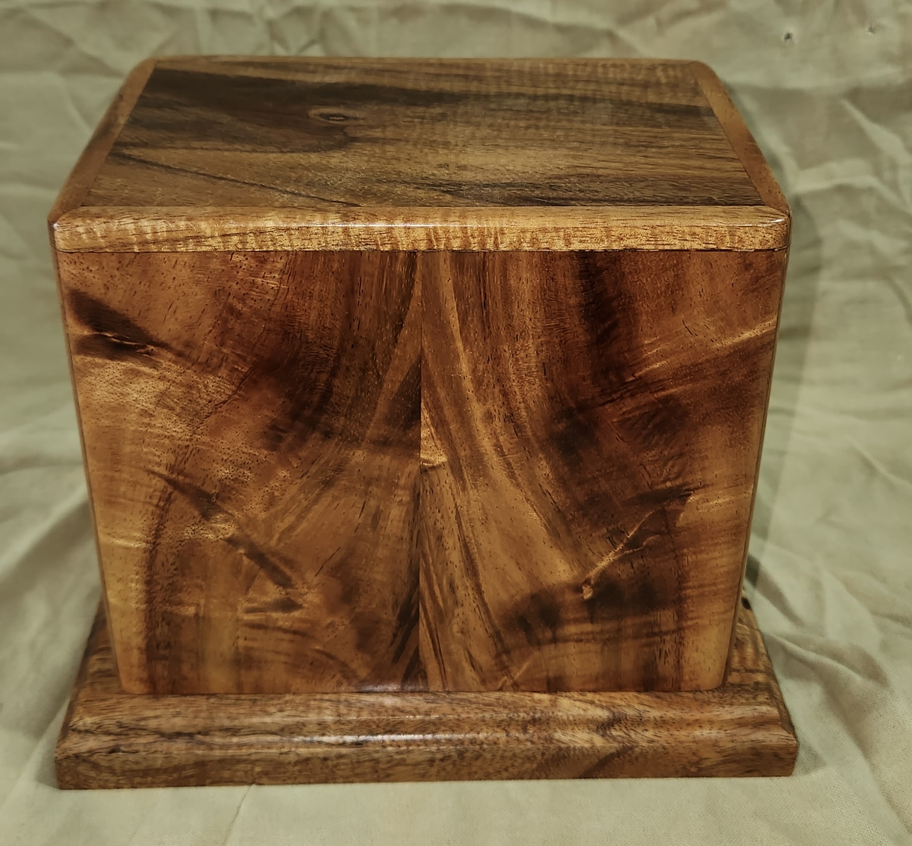 Koa cube urn box