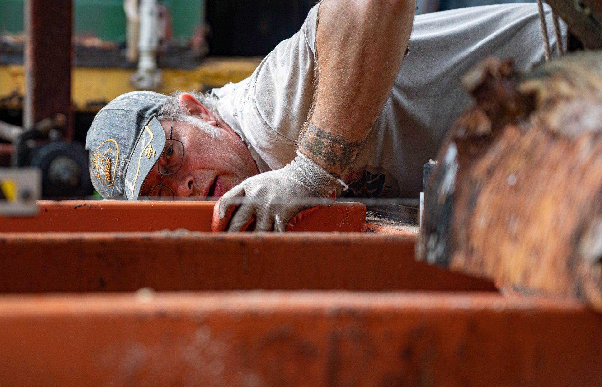 Michael Rollins at work in his Kauai wood shop